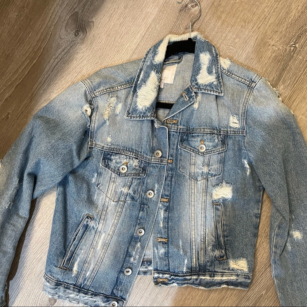 Zara Distressed Denim Jacket